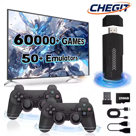 2025 X2 Plus 60000+Games 50+ Emulators Classic Video Game Console 256 GB Gaming Stick 4K HD Wireless Controller for PSP/PS1/GBA