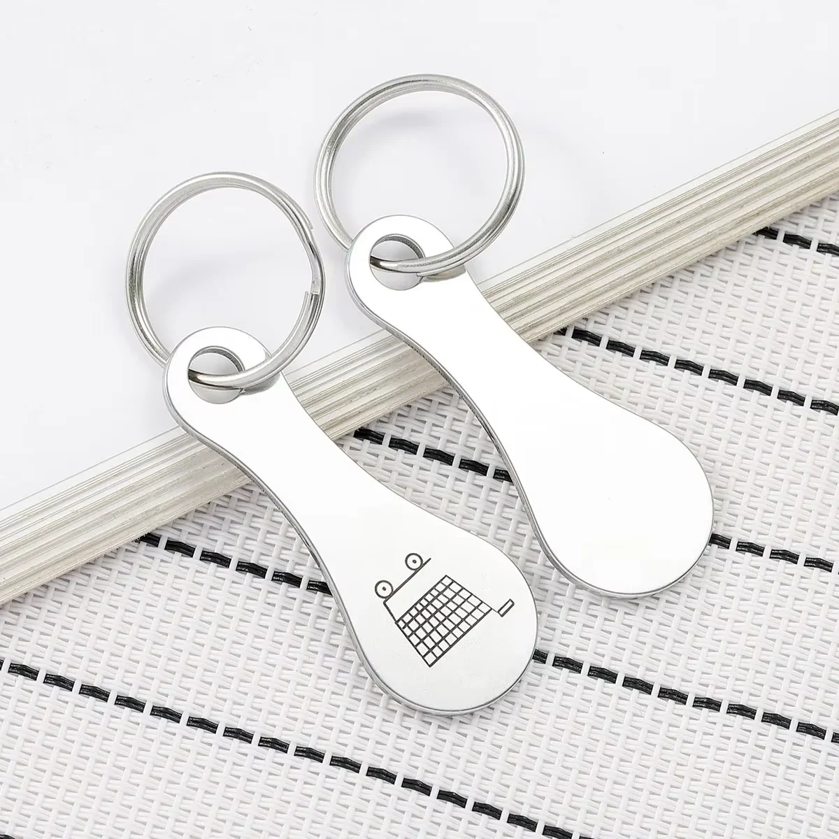 3/6PCS Metal Shopping Cart Tokens Trolley Token Key Ring Decorative Keychain Multipurpose Shopping Portable For Home Outdoor