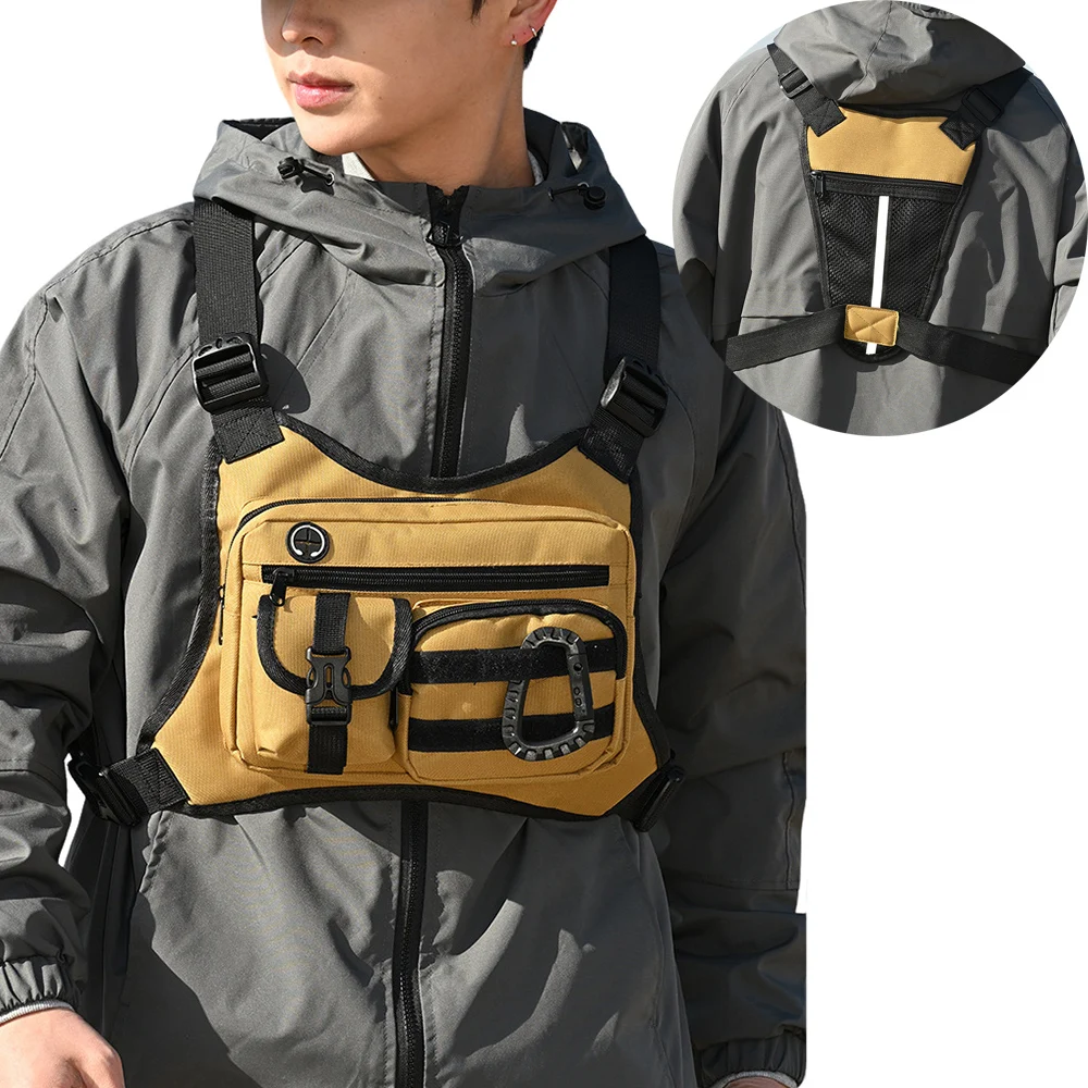 

SYZM Chest Bag Chest Pack for Men Running Motorcycle Hiking Chest Pouch for Men Sports Chest Vest Chest Rig Backpack