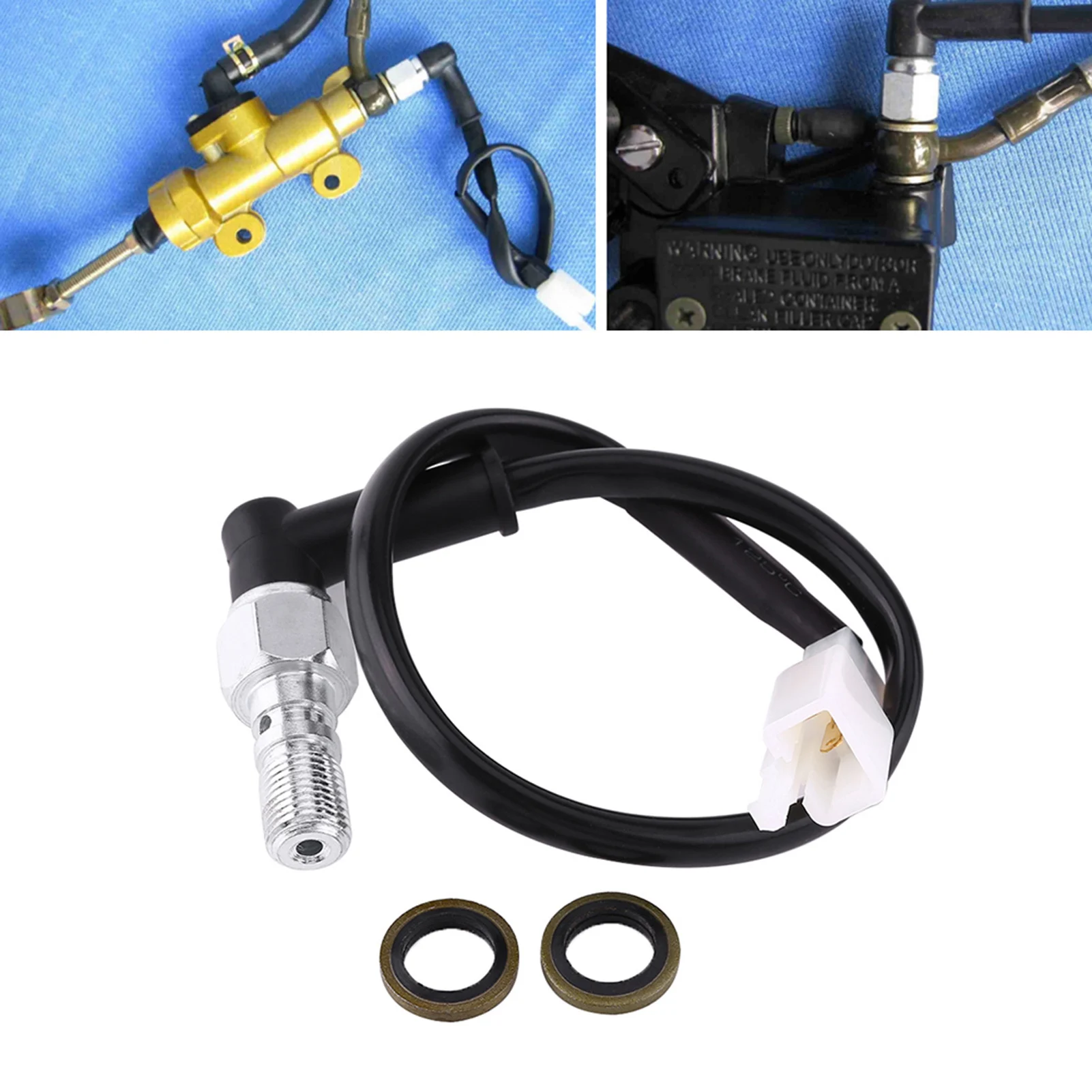 Universal Motorcycle Hydraulic Brake Pressure Rear Light Switch Hollow Bolt image 4