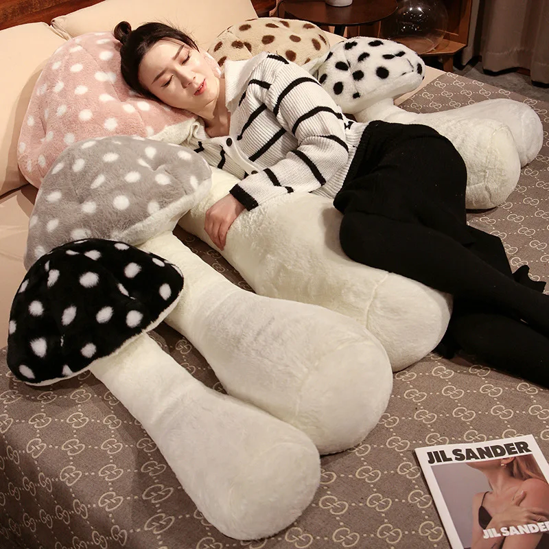 Juguetes de peluche de setas Kawaii, almohada abrazable de gran tamaño, planta suave rellena, estilo seta, muñecas para dormir, cojín trasero, decoración del hogar