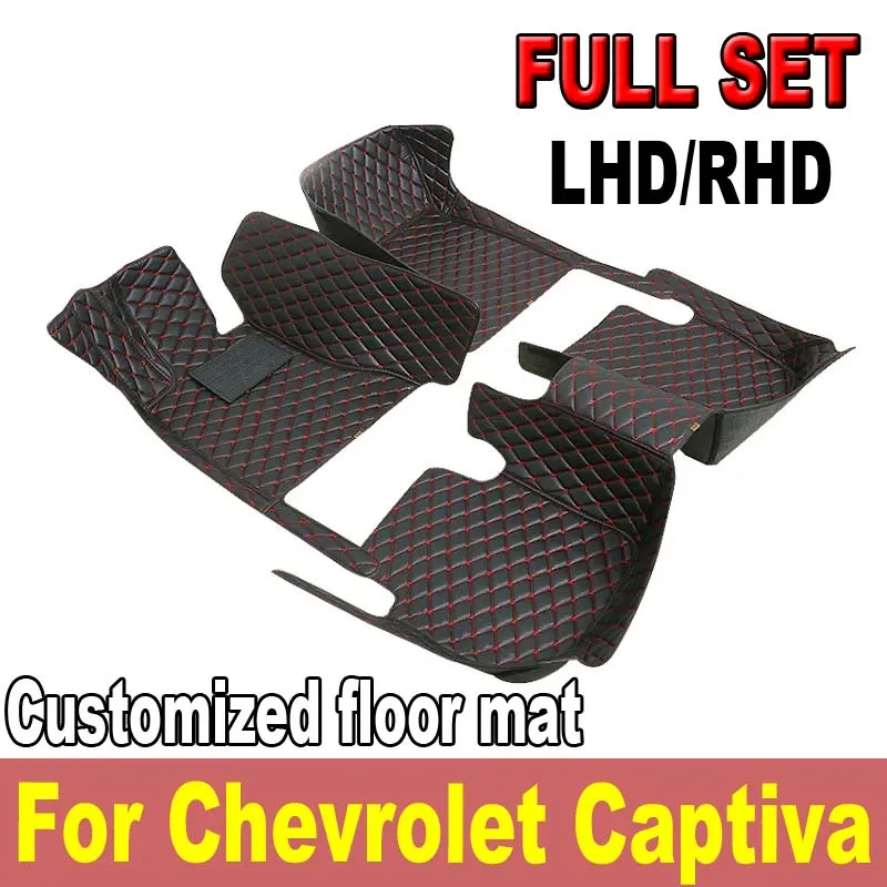 Car Mats Floor For Chevrolet Captiva CN202S 2022 2023 7 Seater Waterproof Leather Car Mats Full Set Alfombrillas Car Accessories