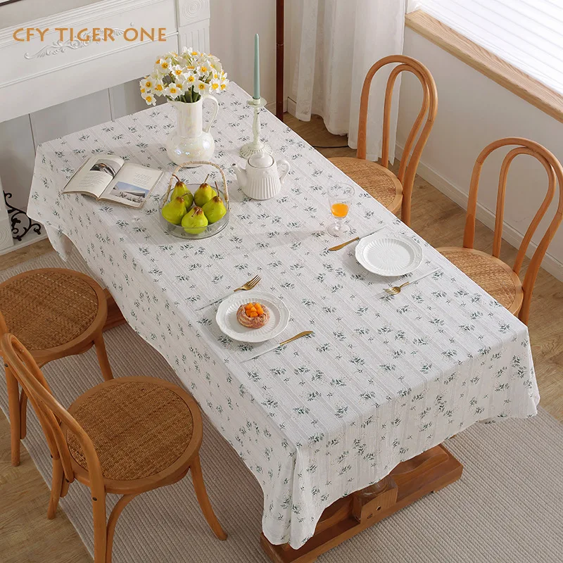 American Pastoral Print Tablecloth Antifouling Rectangular Tablecloth Washable and Oil Resistant Coffee Table Mat Table Cover