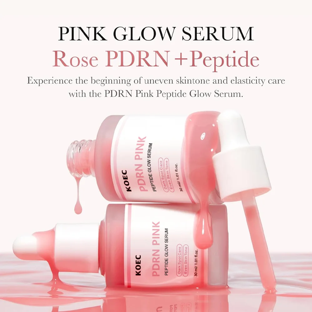 30ml salmón PDRN péptido rosa brillo suero Facial cuidado de las manchas uniforme del tono de la piel mejorar la elasticidad suavizante reafirmante Adenosina