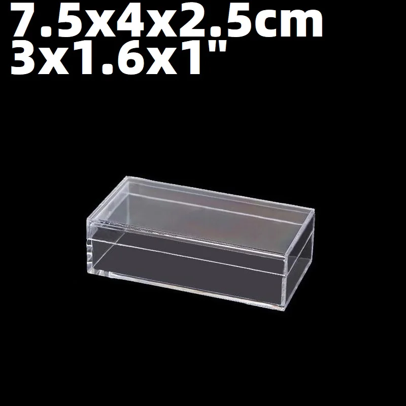 High-Quality Clear Acrylic Storage Box 7.5x4x2.5cm Multi-Purpose Transparent Organizer for Home Office Supplies