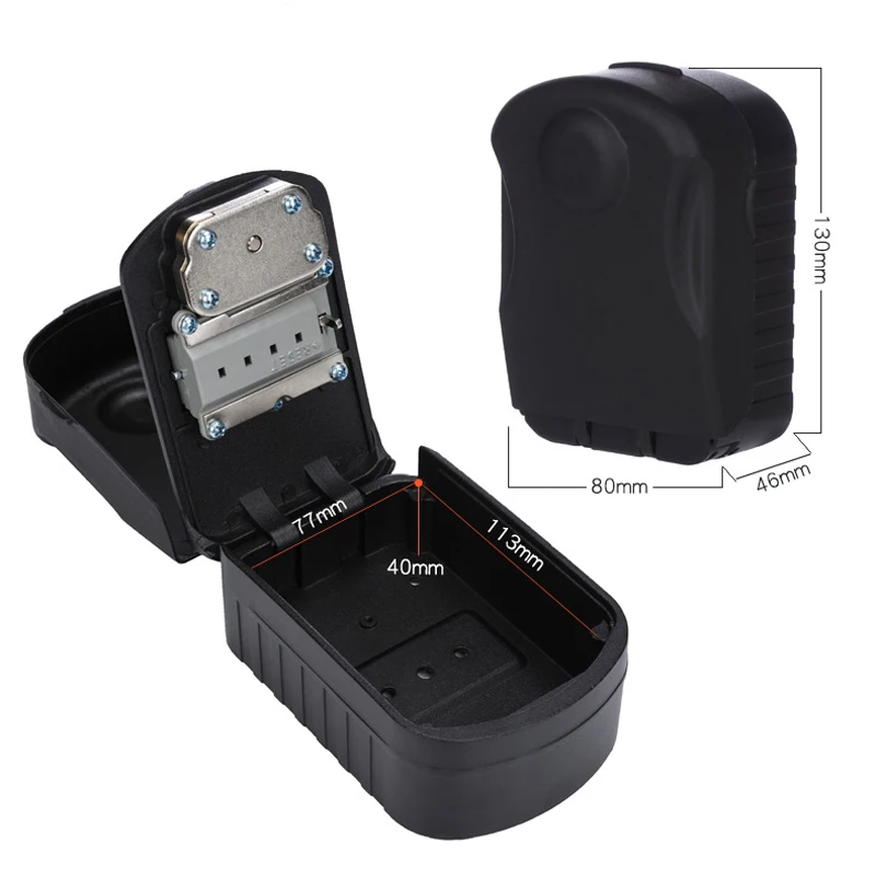 4 Digit Combination Key Storage Lock Box Key Bag Lock Box Wall Mounted Key Safe Storage Weatherproof Box For Home Outdoor