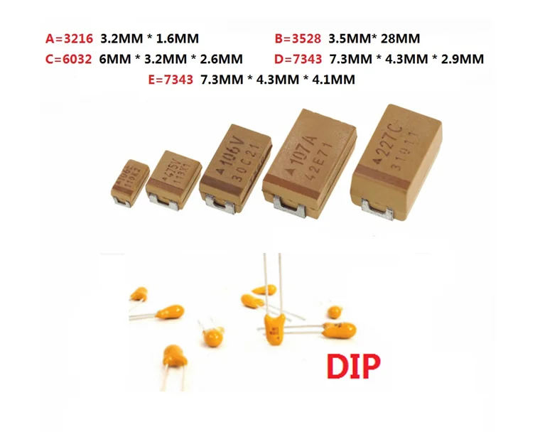 

10PCS 0.1UF 1uf 2.2UF 4.7UF 10UF 22UF 33UF 47UF 100UF 220uF 330UF 470UF 6V 10V 16V 25V 35V 50V A B C D Case Tantalum Capacitor