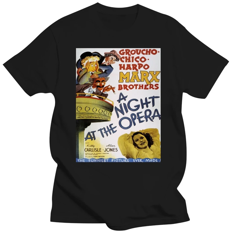 The Marx Brothers T-Shirt - A Night At The Opera Poster Cult Film Cotton Festive Plus Size Tee Shirt