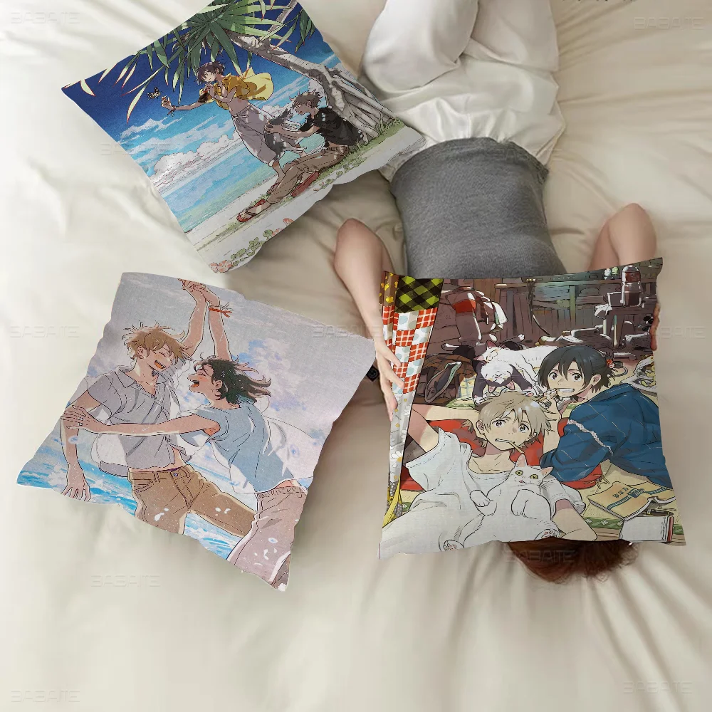 Anime Movie Umibe No Etranger Cushion Cover Inches Farmhouse Decor Home Throw Pillow Covers For Couch Decorations