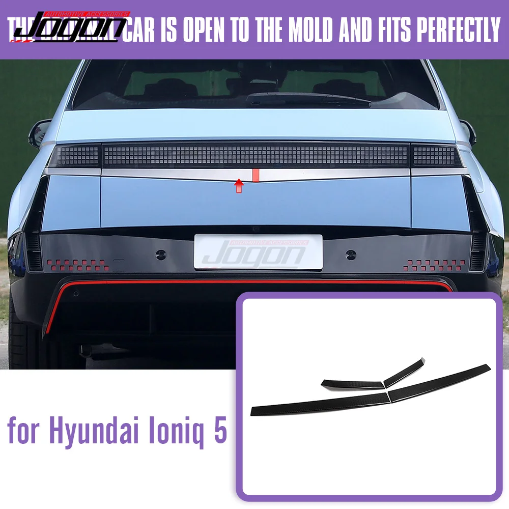 Exterior Rear Tailgate Trunk Molding Long Lip Strip Trim For Hyundai Ioniq 5 NE 5 N 2022-2025 Real Carbon Fiber Car Accessories