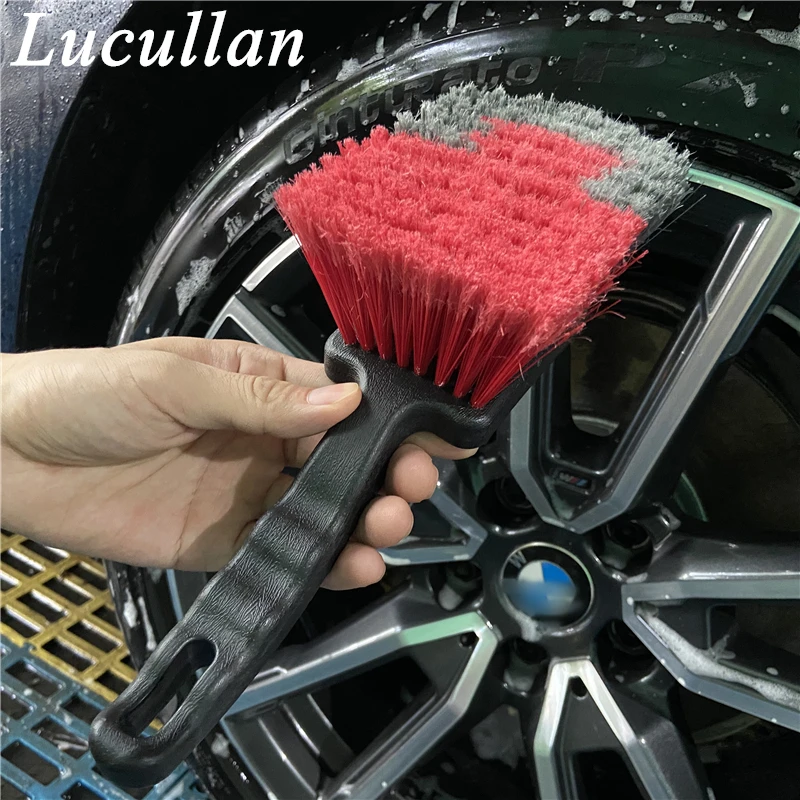 Lucullan Soft End-split PP Hair Tire Cleaner Large Size Car Wheels Rims Detailing Brushes For Truck SUV Etc.