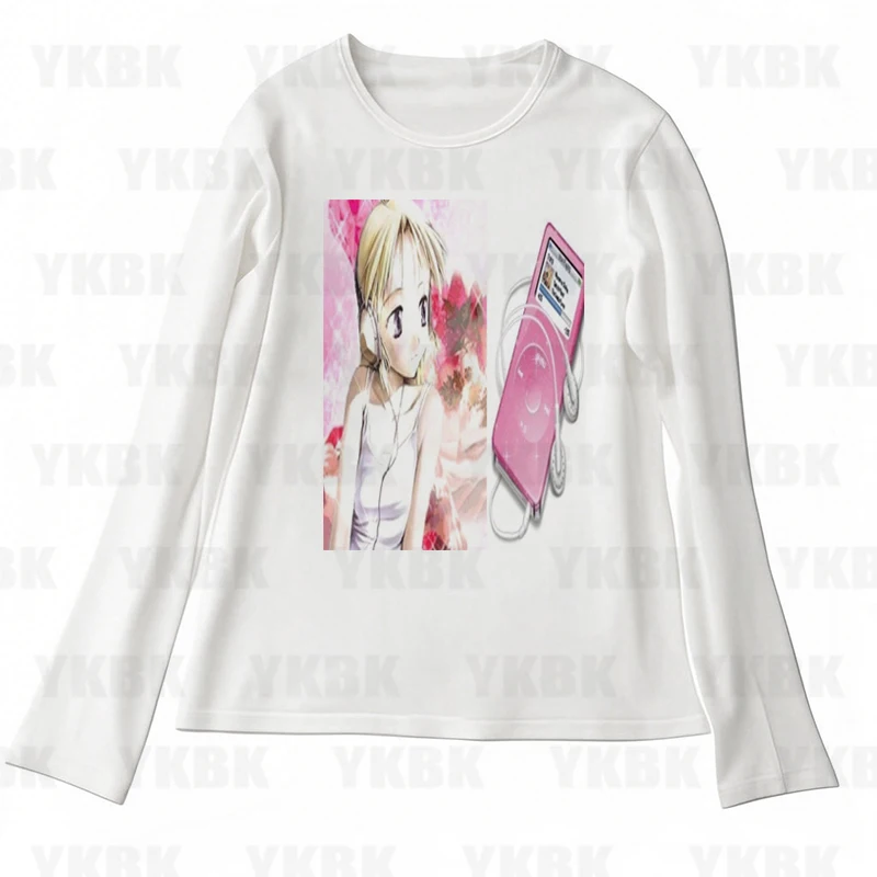 

Милые девушки, повседневные детские майки в стиле Харадзюку, аниме, панк, принт, уличные топы с длинными рукавами, винтажный стиль Y2k, эмо, женский жилет, мода 90-х годов