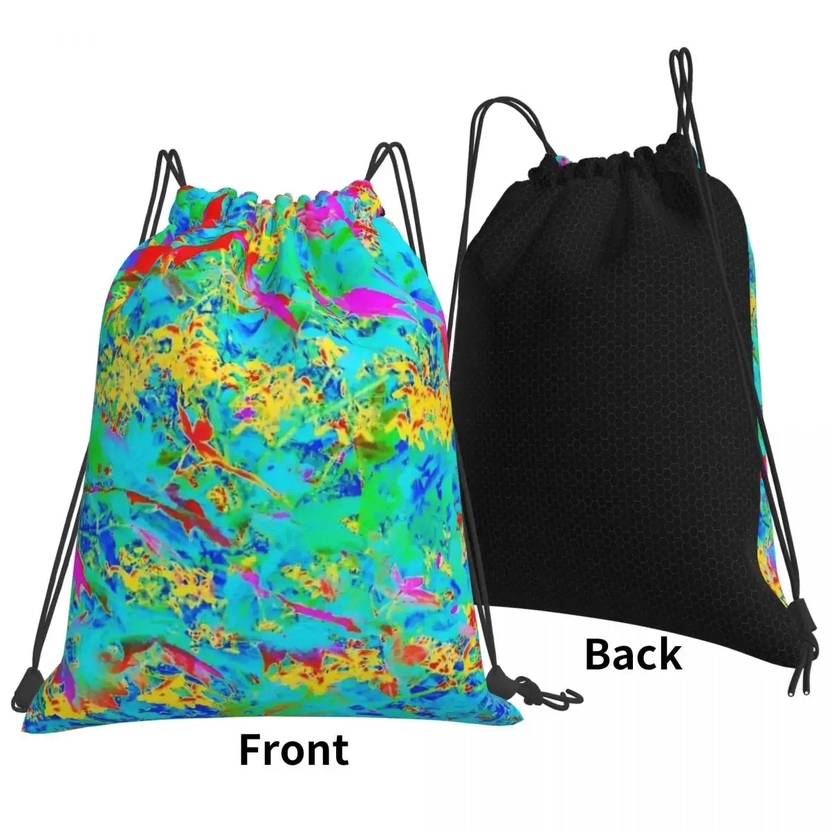 Sac à dos arbre inversé abstrait avec feuilles superposées, sacs à cordon de proximité portables décontractés, sac de sport de poche Bundle, sac à livres