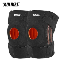 AOLIKES-rodilleras con estabilizadores laterales para el dolor de rodilla, soporte de rodilla para rótula para hombres y mujeres, correr, ciclismo, escalada, 1 par