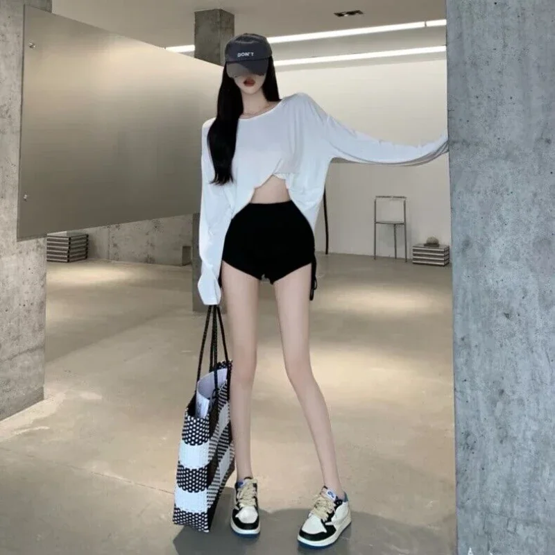 عارية الذراعين تي شيرت المرأة Hotsweet واقية من الشمس فريدة من نوعها متقاطع الصيف تنفس موضة عادية فضفاض الكورية نمط رقيقة الإناث #6