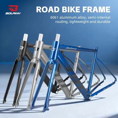 BOLANY Full Aluminum Alloy Road Bike Frame Hardtail Frame Internal Routing 700C QR/TA Disc Brake Urltra-Light Frame