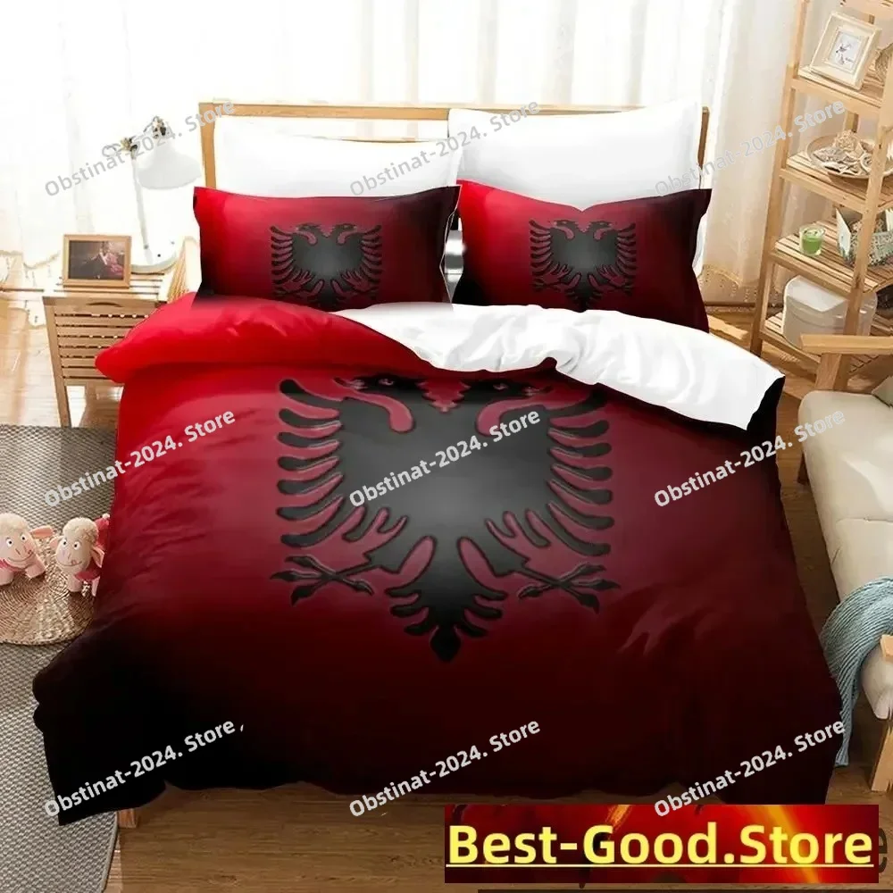 

3D Print Republika Shqiptare Bedding Set Duvet Cover Bed Set Quilt Cover Pillowcase Comforter king Queen Size Boys Adult Bedding