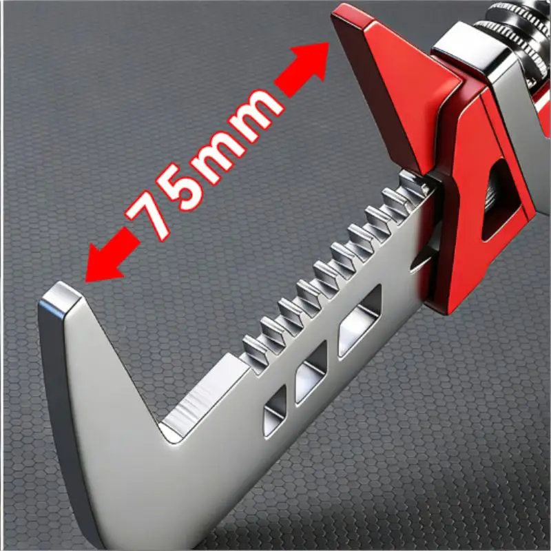 Verstellbarer Rohrzangenschlüssel 12 Zoll 0-75mm Große Öffnung F-Typ Schnell-Rohrzangenschlüssel Mehrzweck für Badezimmerarmaturen und Sanitärinstallationen – Detail 8