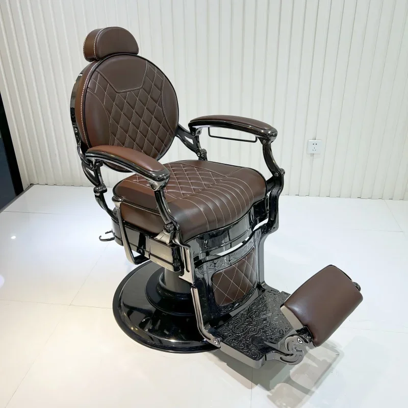 

High-end retro men's oil head shop barber chair hair salon can put down the shaving and shaving salon special cutting