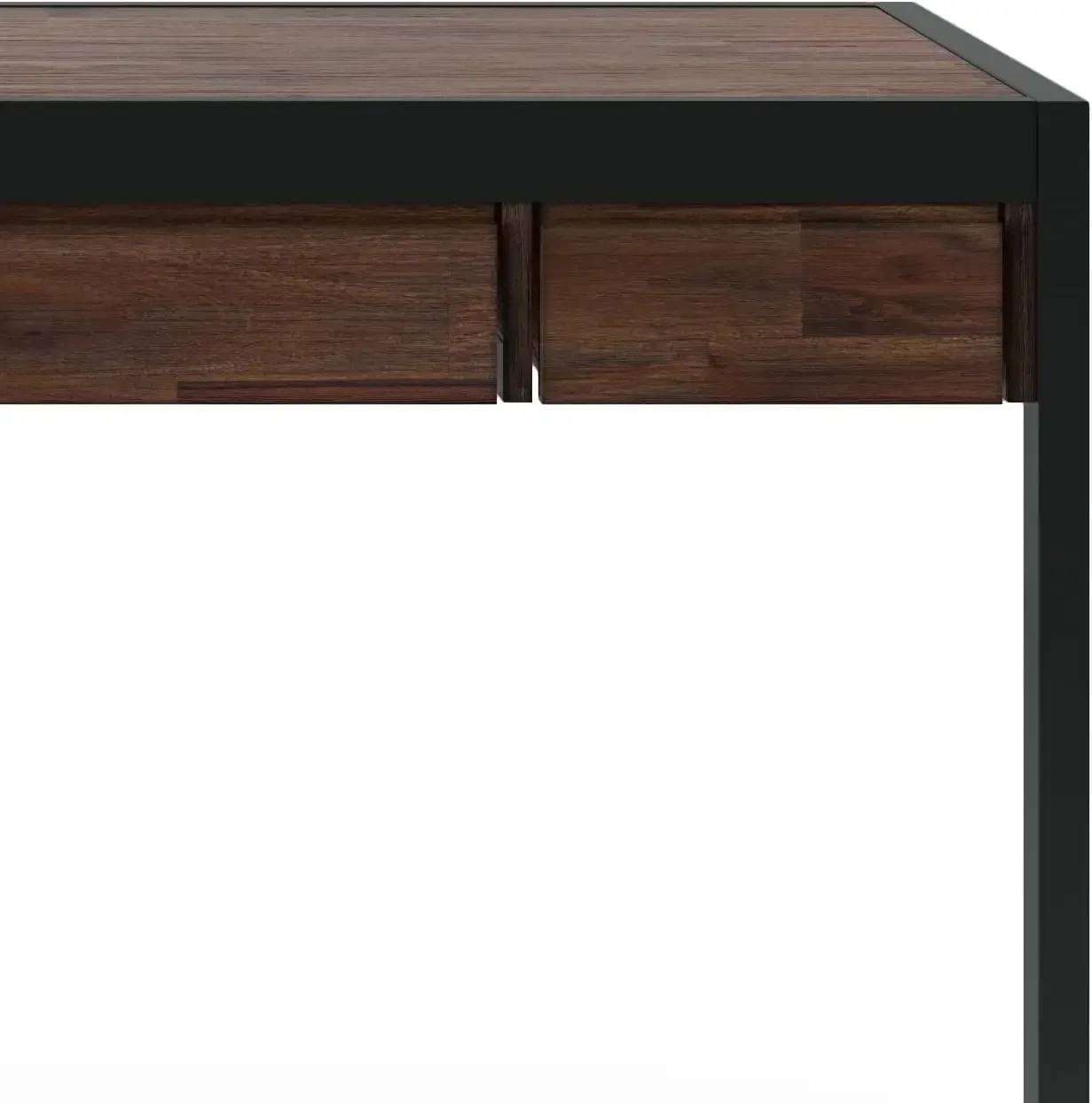 Erina SOLID ACACIA WOOD Modern Industrial 48 Inch Wide Small Desk in Distressed Charcoal Brown,For the Office Desk,Writing Table