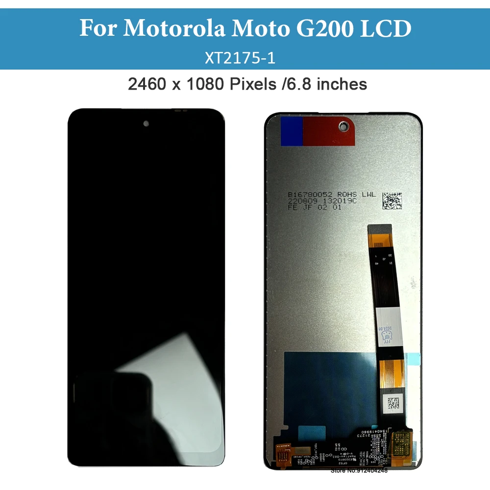 6.8''Original For Motorola Moto Edge 2021 / G200 / Edge S30 LCD Display with frame Touch Panel Digitizer Assembly Replacement