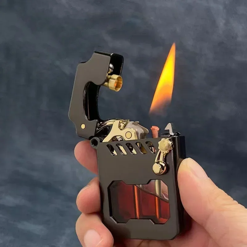 2024 New Zorro Kerosene Lighter Cyber Mecha Transparent Bin Rocker Cool Classic Torrens Tide Men Lighters Wholesale