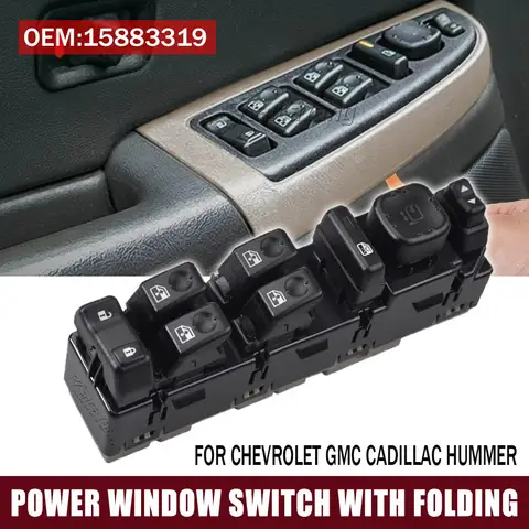 15883319 Driver Side Master Power Window Control Switch For Hummer H2 Chevrolet Suburban Avalanche GMC Yukon Sierra 2003-2006