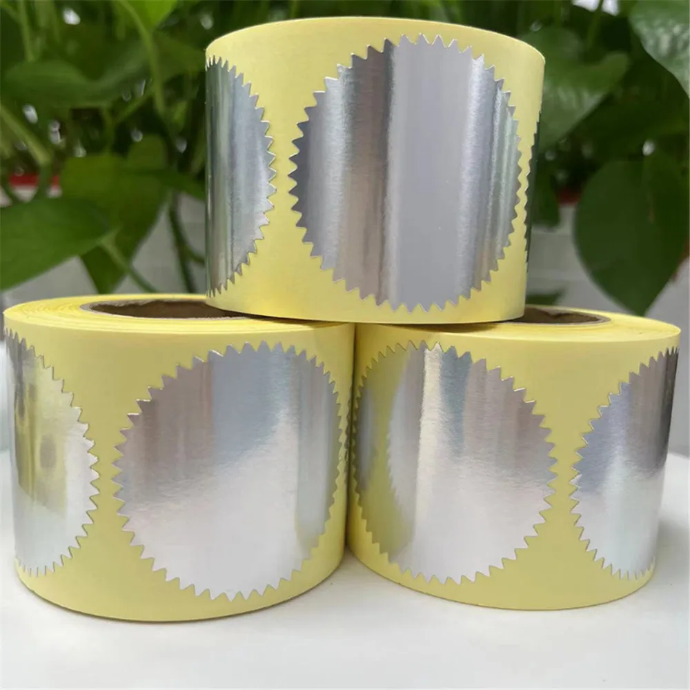 الذهب والفضة المزخرف ملصقات 50 مللي متر 250 قطعة شهادة ختم ملصقات للمعادن النقش ختم الذاتي التسمية سكرابوكينغ