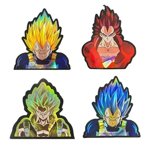 Stiker Laser Anime Holografik Bola Naga Kartun Stiker Jendela Mobil Lentikular Anime Sepeda Motor untuk Laptop Populer 10 stiker mobil dragon ball penjualan terbaik - №
