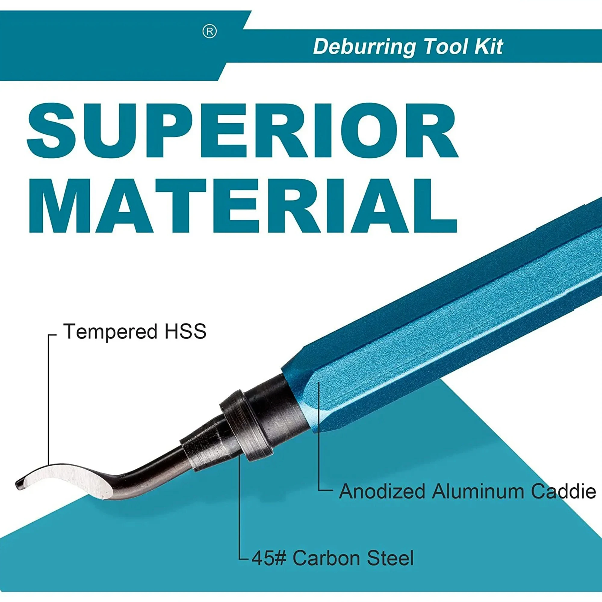 Deburring Tool with 11 HSS Steel Blades 360 Degree Rotary Head Deburring Tool for Metal Resin Plastic 3D Printing Wood image 3