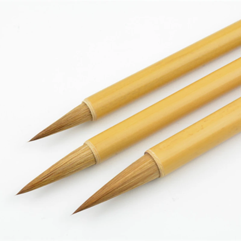 Weasel Hair Brush Pen Chinese Huzhou Regular Script Writing Brushes Chinese Painting Running Script Calligraphy Brush Pen Set