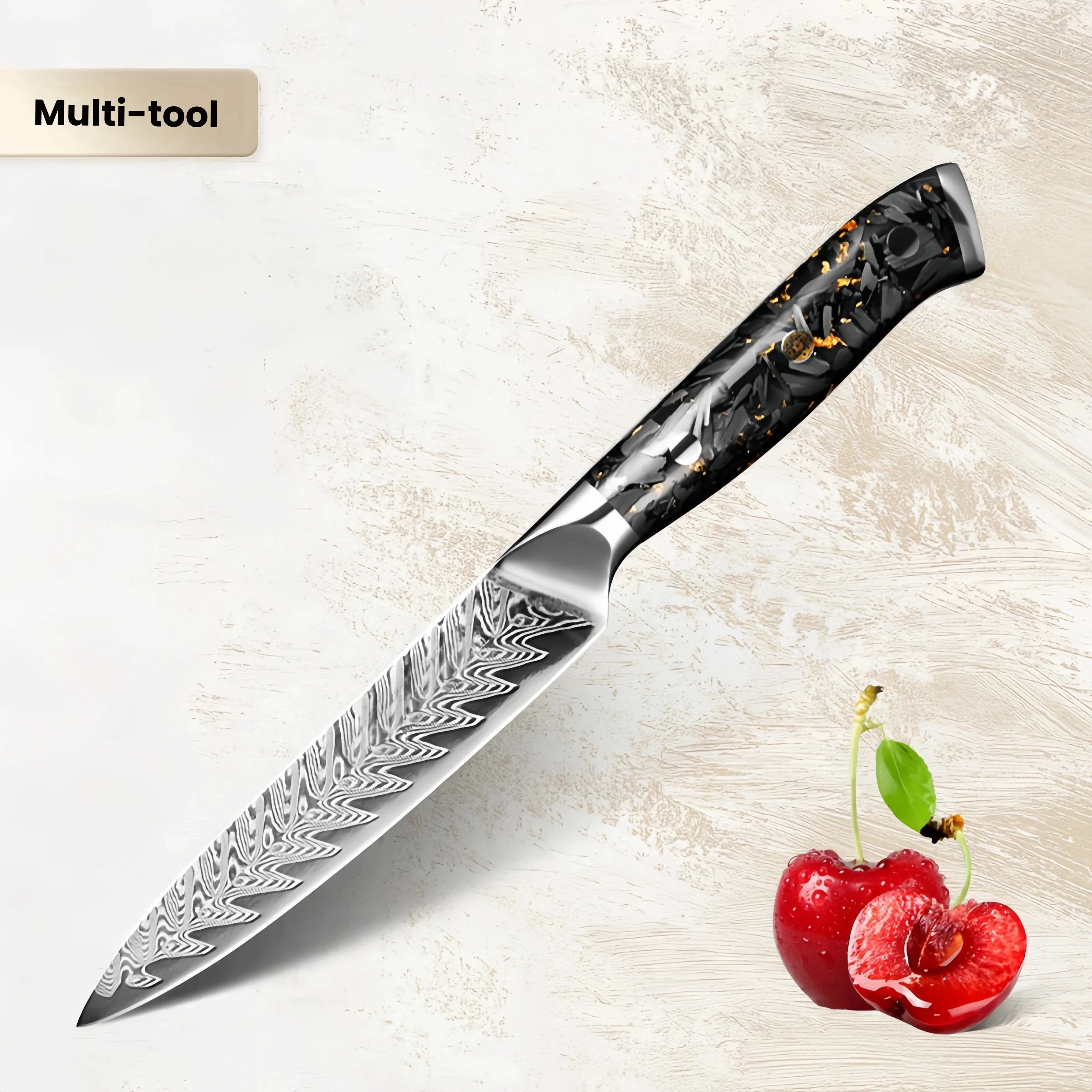 5 Zoll Schälmesser VG10 Damaszener Stahl Allzweckmesser Scharfes Obstmesser zum Schneiden von Obst und Gemüse Küchen-Schälmesser