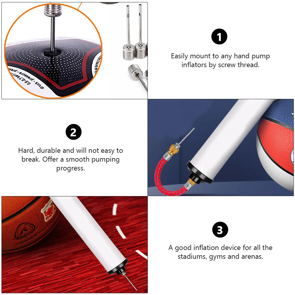 

60 Pcs Inflation Needle Air Pump Accessories for Balloons Inflator Adapters Stainless Steel Leakproof for Stadiums