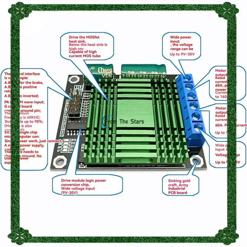 Motor Driver Module Snelheidsregelaar Snelheidsregelaar High Power H-Bridge Board Module H-Bridge Board Module