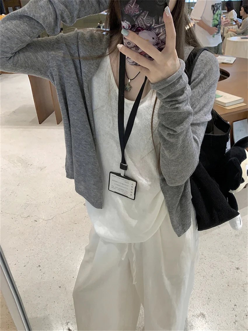 PLAMTEE Autumn Chic Slim Gentle Sweaters Women 2024 New Loose Daily Sweet Girls Casual OL All Match Fashion Knitted Coats