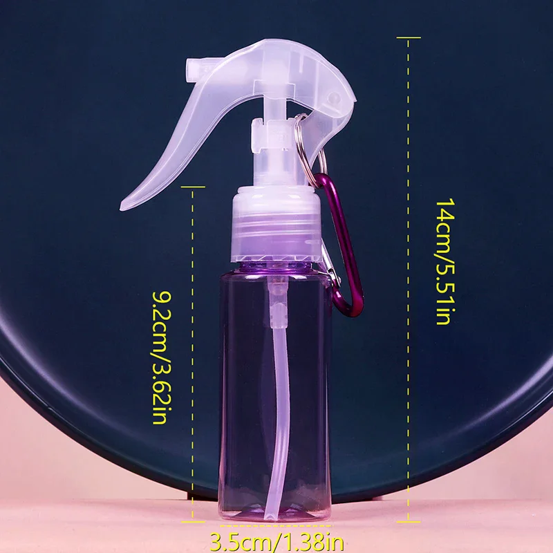 Mini campioni di lozione da 60 ml Sub-imbottigliamento Contenitore vuoto Trigger Bottiglie spray Accessori da viaggio con moschettone Gancio Strumento per il trucco