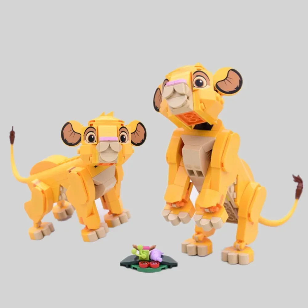 200 Uds. León joven Simba película clásica rey de los leones serie modelo bloques de construcción chico niños niñas juguetes regalo cumpleaños