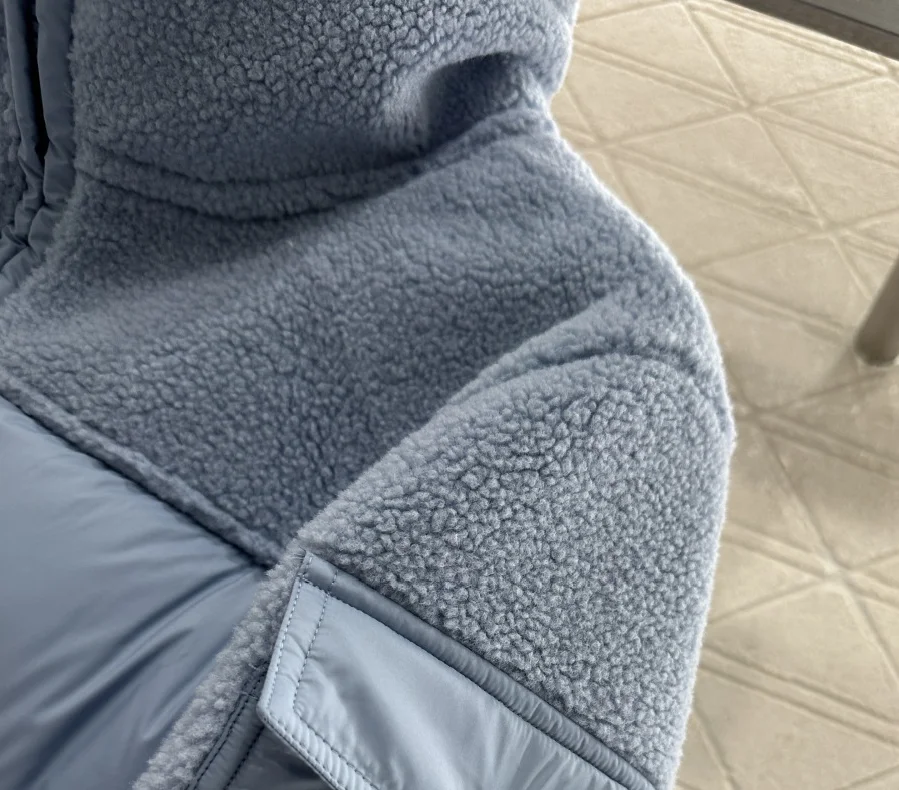 가을과 겨울 신상 따뜻한 여성 패션 트렌디 테디 양털 스플라이싱 다운 재킷