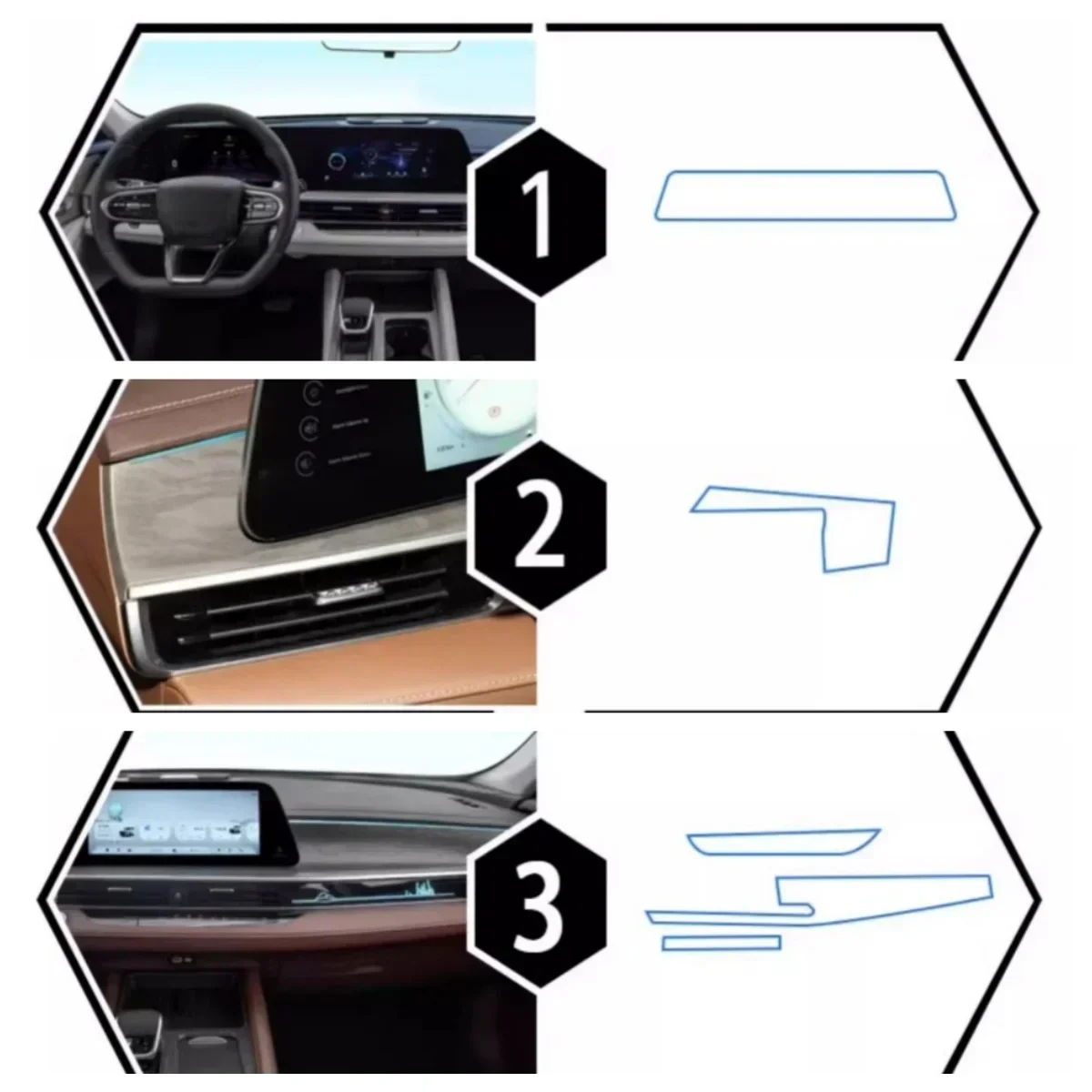 Für Toyota RAV4 – Neu erschienen 2026 – TPU-Aufkleber für die Mittelkonsole – Innenraum-Schutzfolie aus gehärtetem Glas – Zubehör – Detail 4