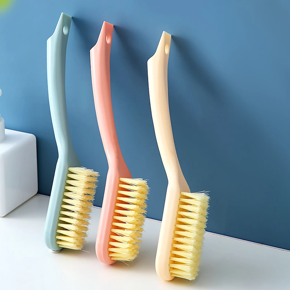 

3pcs Shoe Brush Cleaning Tool Long H Soft Bristles Suede Cleaner Household Scrub Beige Multi Functional Non Damage