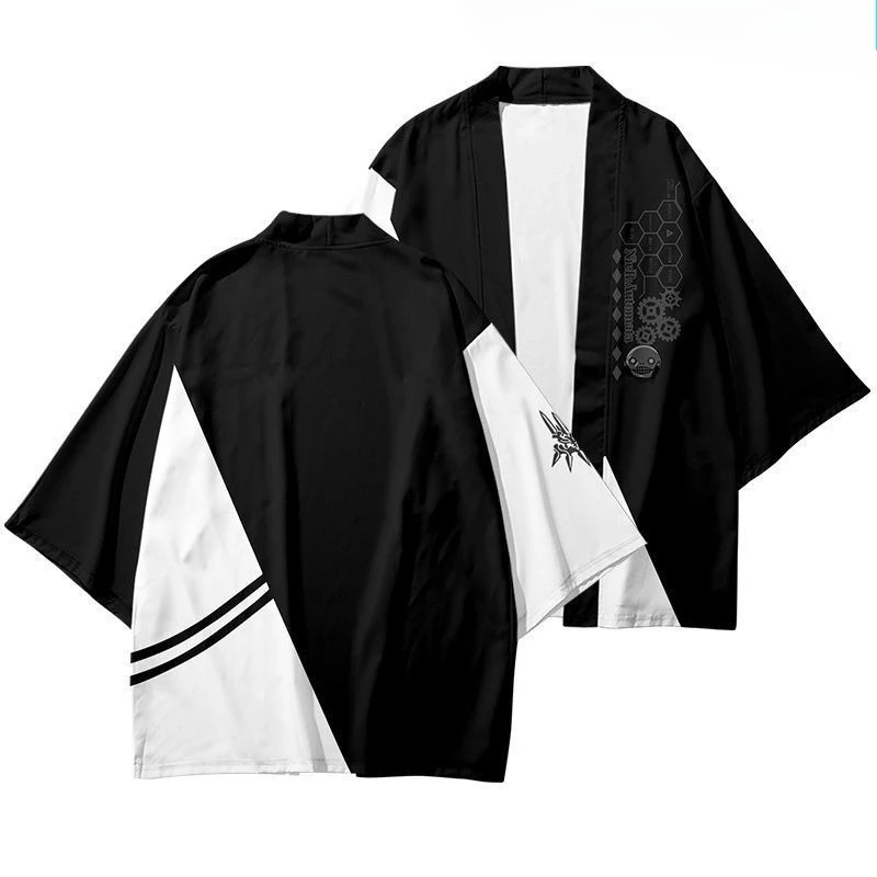 NieR: Automata Haori Clothing Merchandise قميص كيمونو للجنسين طالب أنيمي قصيرة الأكمام تي شيرت الربيع الصيف #6