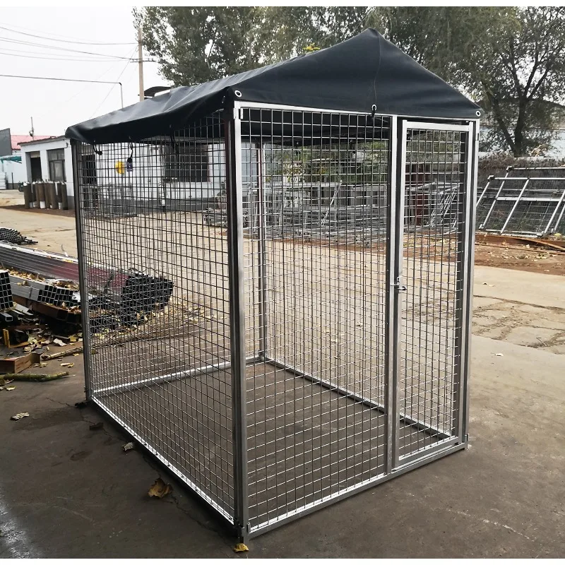 1.5*2*1.83m Galvanized Wire Dog Kennel Crate with Rain Cover Roof; Cheap Dog Lovely Used Wire Cage Hot Sale