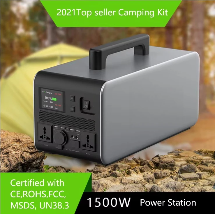 Houny 1500W Camping Outdoor Power Bank Power Station 110v Portable Power Station Solar Generator Home Backup Battery