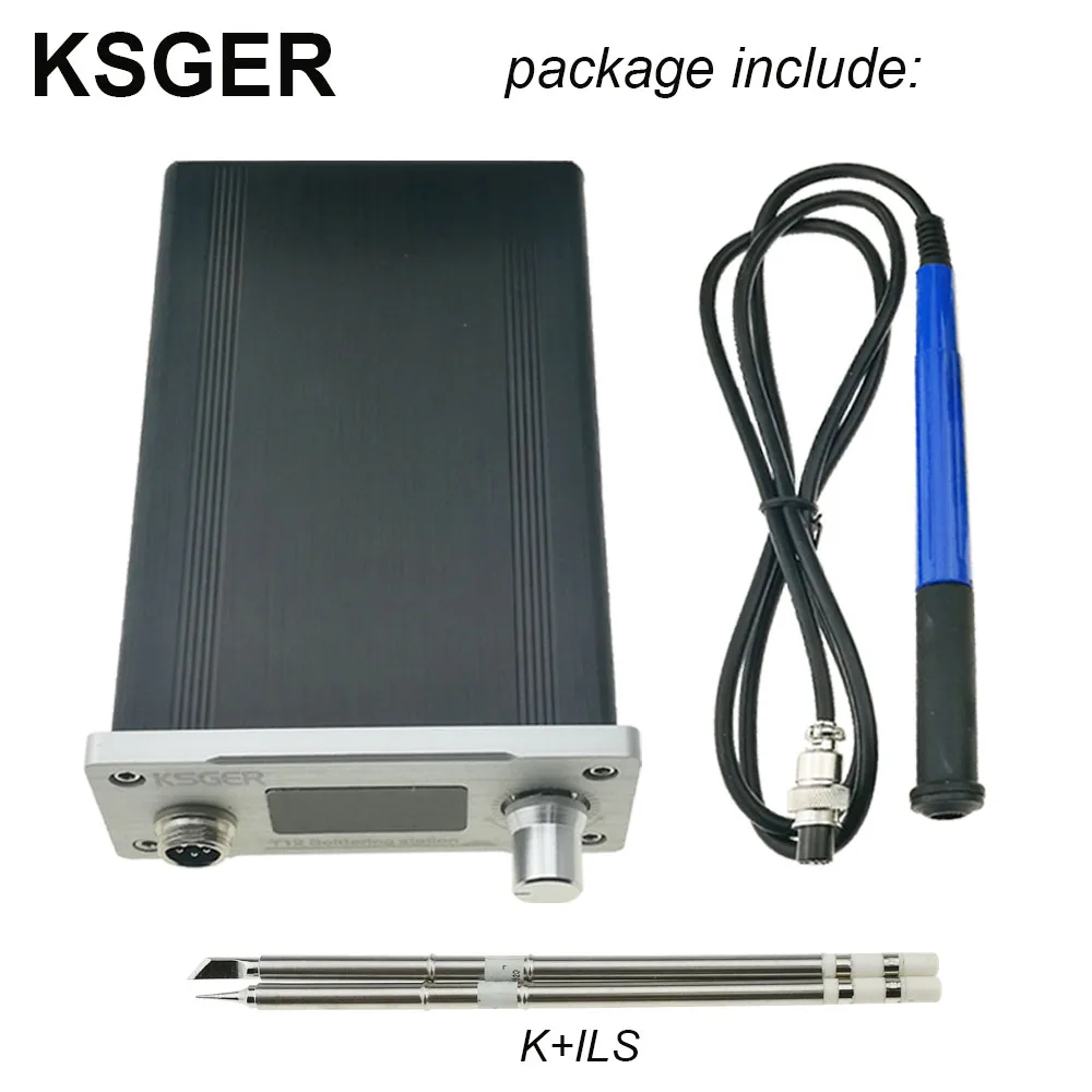 KSGER T12 Soldering Station STM32 V2.1S OLED T12 Iron Tips DIY FX9501 Handle Tools CNC Aluminum Alloy Case Auto-sleep EU Plug