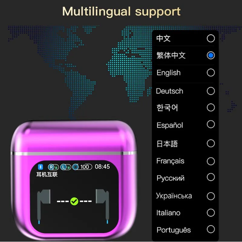 ANC+ENC Super Bass Earphones Neck Band Wireless Earphones Headphones Gaming in-ear Headphones With Touch Screen SE60 view 2