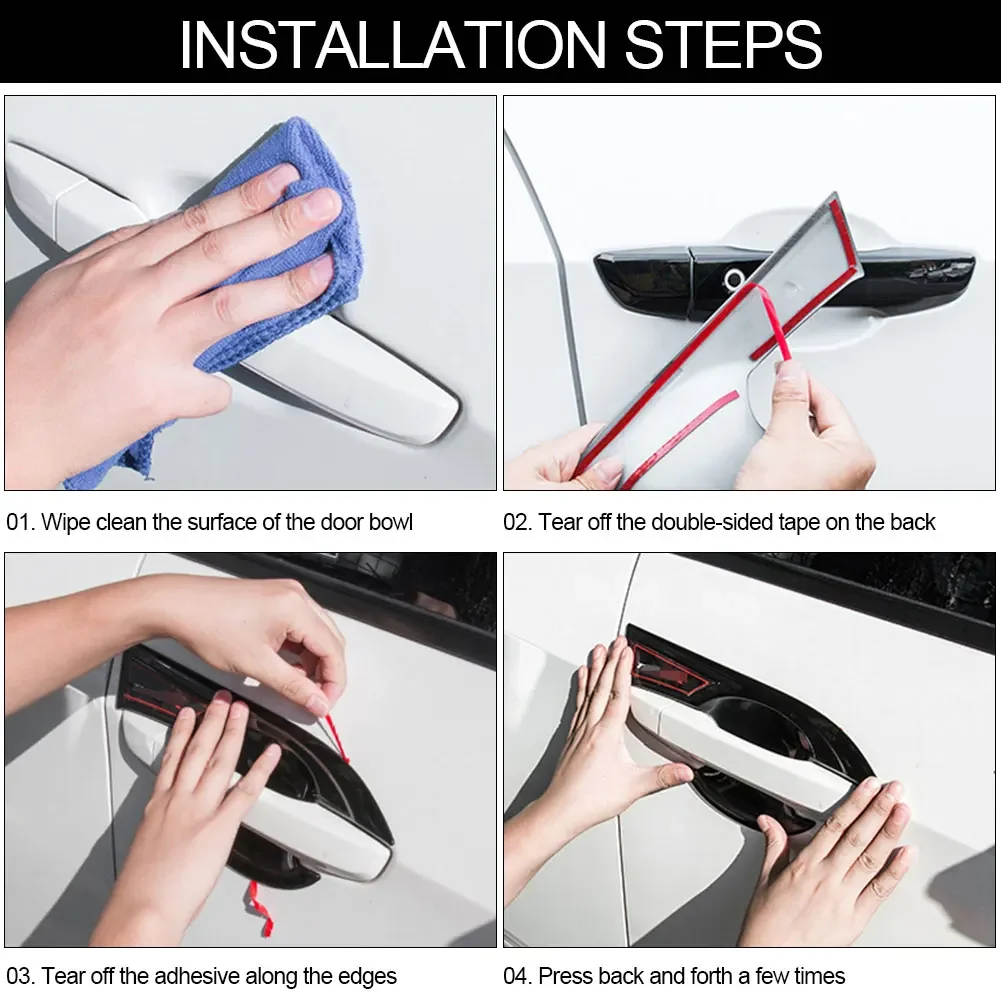 For Ford Mondeo Fusion MK4 3th CD391 2014~2022 Luxuriou Gloss Black Outer Door Handle Cover Styling Sticker Trim Car Accessories - view 6
