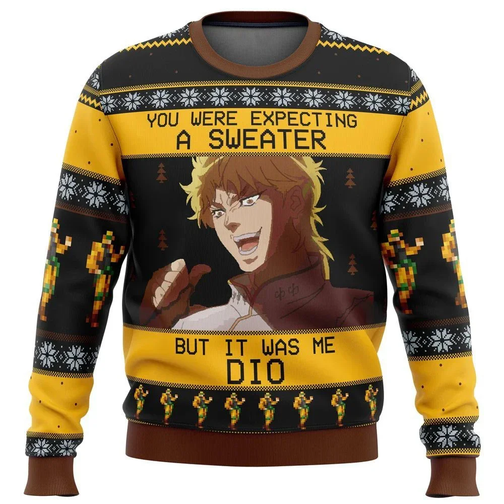 Sudadera y Top 3D, ropa de otoño e invierno, JoJos Bizarre Adventure, suéter de Navidad feo, regalo, jersey de Papá Noel para hombre