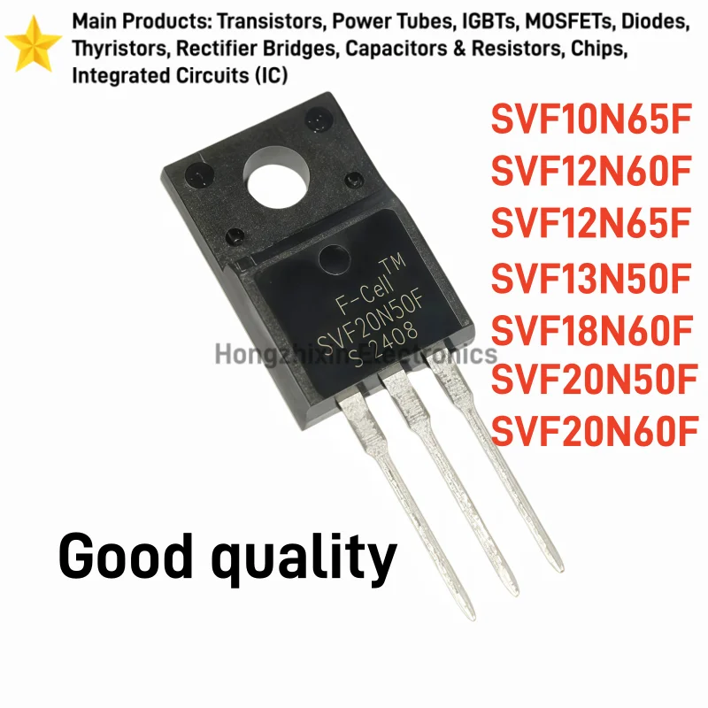 10PCS NEW SVF10N65F SVF12N60F SVF12N65F SVF13N50F SVF18N60F SVF20N50F SVF20N60F TO-220F N-Channel Power MOSFET Transistor