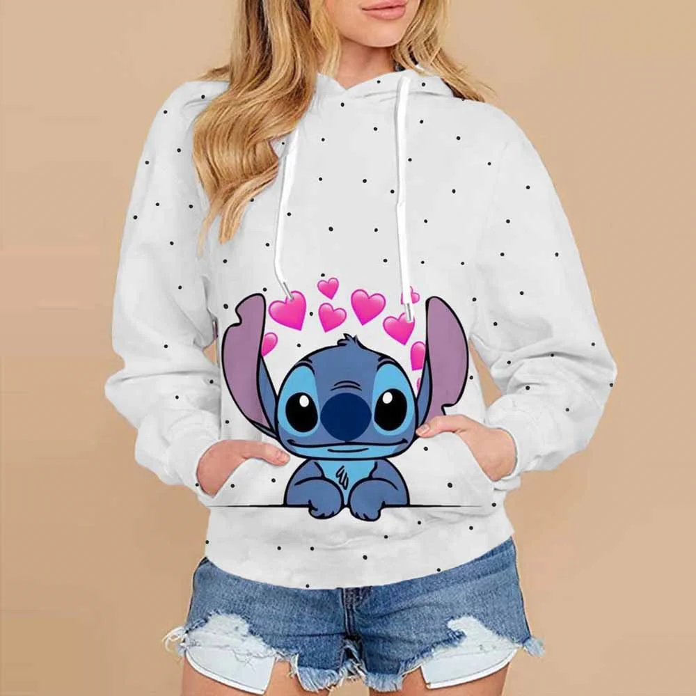 Hot Sale Kawaii Funny Disney Stitch Hoodies Women and Men Cartoon Clothing Lilo & Stitch Sweatshirt Comic Hoodies Kids Y2k Tops