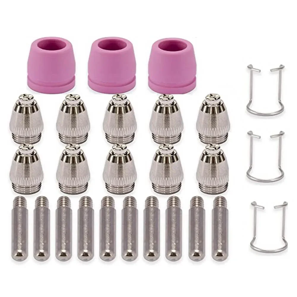 Air Cutter Parts Plasma Nozzle Industrial Cutting 10 Electrodes 3 Shield Cups Precise Cutting Efficient Cutting